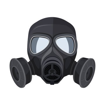 Gas mask. Protection army equipment from toxic and chemical danger for safety. Vector