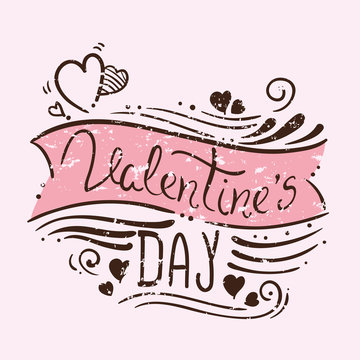 happy valentines day card with decoration vector illustration design