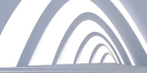 Abstract architectural background arched pattern minimalism style 3d illustration