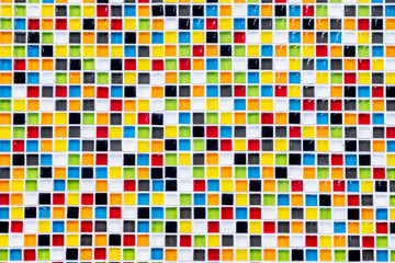 Arrière plan petits carrés carreaux multicolore