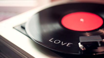 vinyl record on a turntable