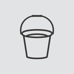 Bucket icon isolated of flat style. Vector illustration.