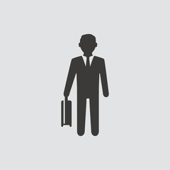 Businessman Icon isolated of flat style. Vector illustration.