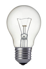Light bulb isolated on white background. Close up.