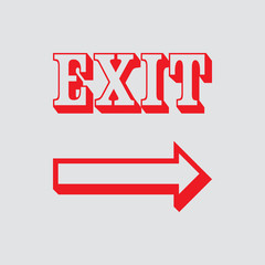 exit icon isolated of flat style. Vector illustration.
