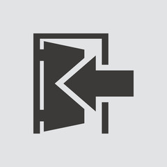 exit icon isolated of flat style. Vector illustration.