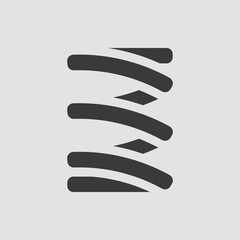 metal spring icon isolated of flat style. Vector illustration.