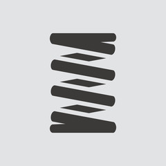 metal spring icon isolated of flat style. Vector illustration.