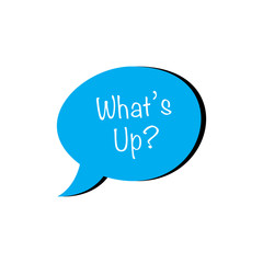 What's up chat bubble flat vector icon isolated on a white background.