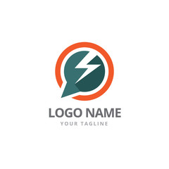 Power Chat Modern Logo Design