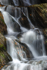 New England waterfall. Cascading waterfall in autumn season