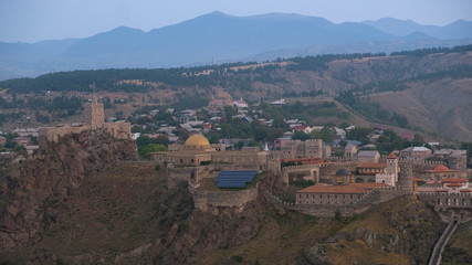 Fototapeta na wymiar View of Rabat Fortress in Akhaltsikhe in Georgia at Sunrise from the Hill