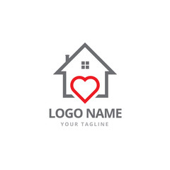 Home Love Vector Logo Design