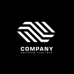 geometric striped logo concept