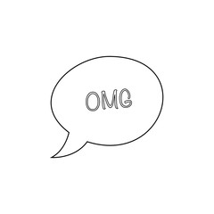 OMG chat bubble flat vector icon isolated on a white background.Dialogue,speech bubble.