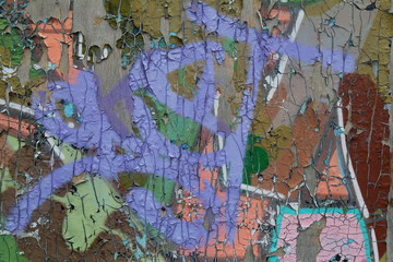 Detail of painted wooden board as abstract background