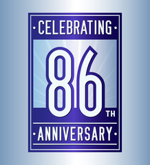 86 years logo design template. Anniversary vector and illustration.