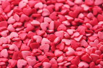 Background of heart shaped sprinkles