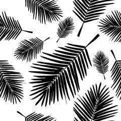 Tropical Leaves Silhouette Pattern