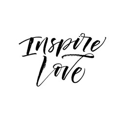 Inspire love card. Modern vector brush calligraphy. Ink illustration with hand-drawn lettering. 