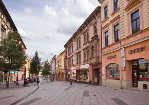 CHEB. CZECH REPUBLIC. 13 AUGUST 2019 : Freedom (Svobody) street in Cheb. Czech Republic