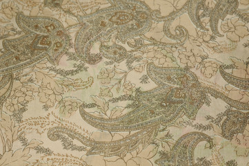 Background. Texture. Pattern. Beige pattern. Cotton fabric. Calico Abstraction.