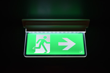 Illuminated Green Plastic Emergency Exit Sign 