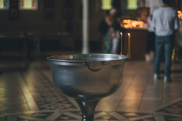Church ordinance orthodox and wedding, church wedding, religious of a child in church, icons,...
