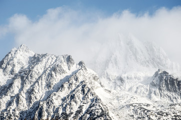 Mountain in the winter. Slovakia mountains.  Winter sports. 