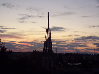 Fototapeta na wymiar silhouette of windmill at sunset
