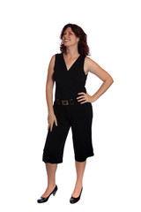 Fototapeta premium Young woman over isolated white background