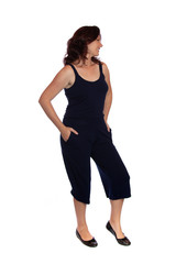 Young woman over isolated white background