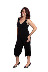 Young woman over isolated white background