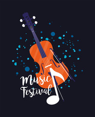 Fototapeta premium cello instrument of music festival vector design