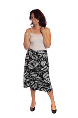 Young woman over isolated white background