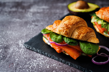 Smoked salmon ricotta cheese cucumber sandwich
