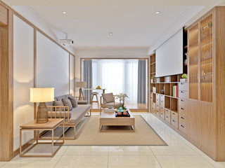 3d render. Modern living room interior.