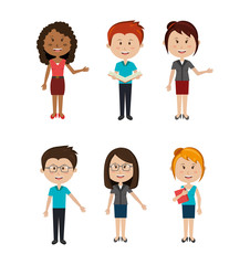 group of teachers avatar characters vector illustration design