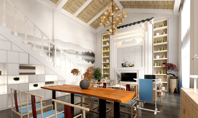 3d render. Modern living room interior.