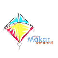 vector illustration of Happy Makar Sankranti holiday India festival background