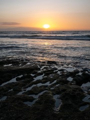 atardecer en la playa