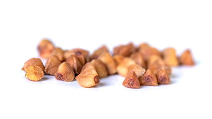 A bunch of buckwheat isolated on a white background.