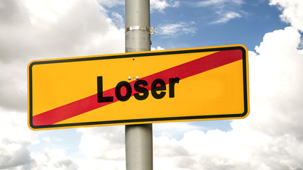 Obraz premium Street Sign to Winner versus Loser