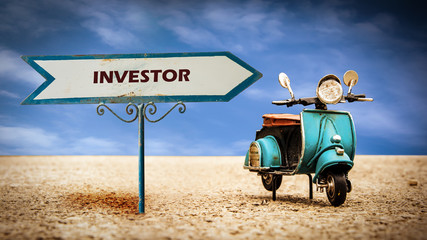 Naklejka premium Street Sign to Investor