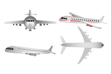 set of airplanes flying icons vector illustration design