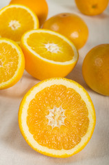 Naklejka na ściany i meble fresh orange juice. Orange juice in a nice glass. Juicy orange.