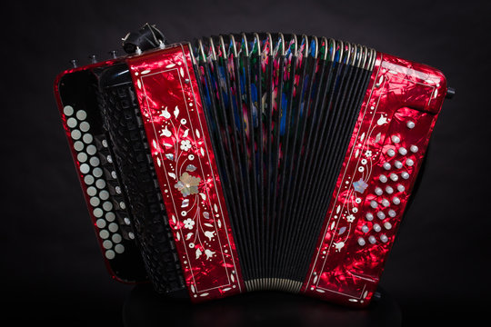 Russian Folk Musical Instruments. Accordion, Spoons, Psalms