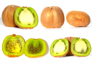 Close-up collection of kiwi isolated on white background,fruit photo