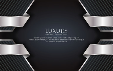 Luxury Silver Template Background With Geometric Shape