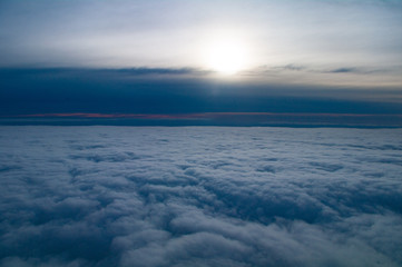 Sunset with abundant clouds